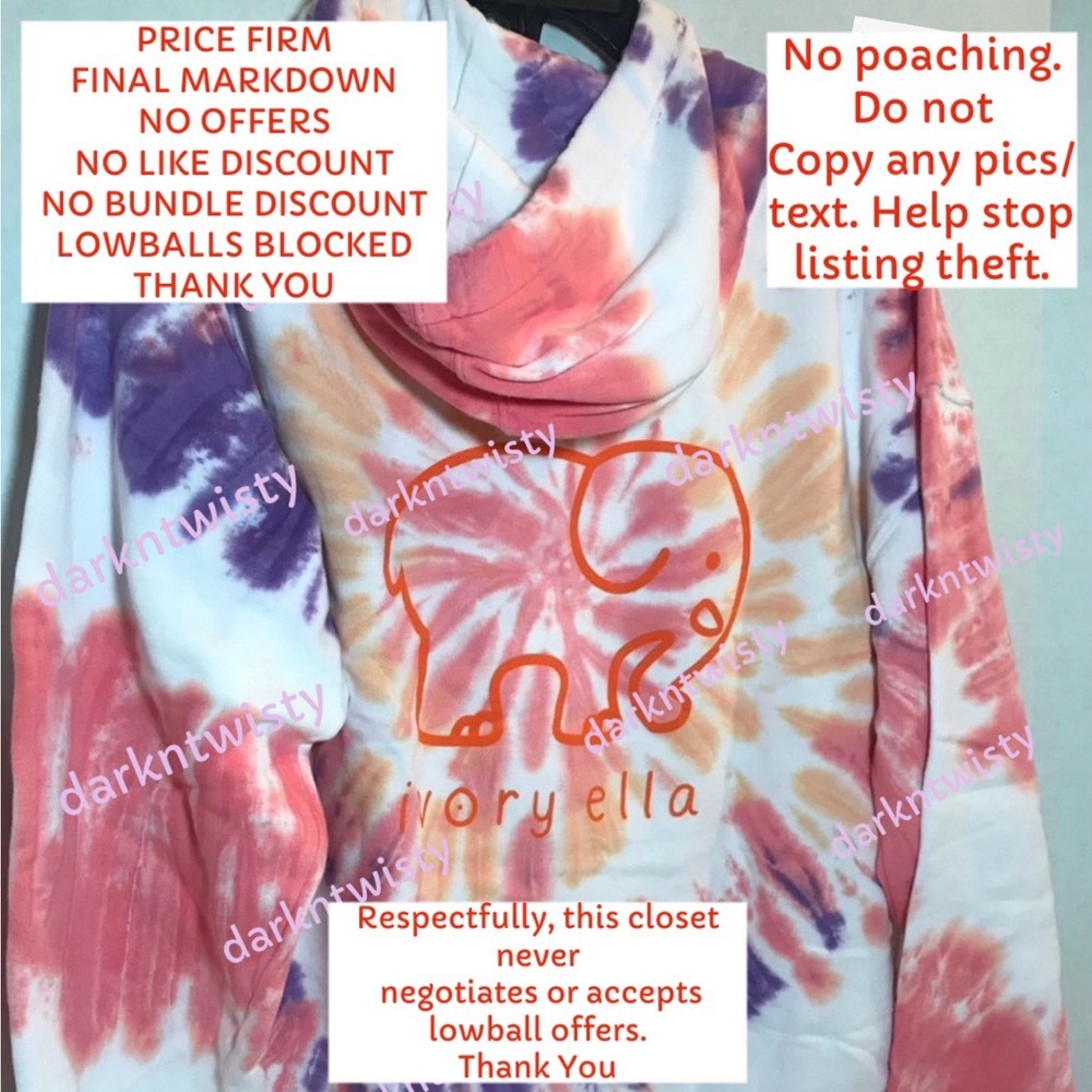 PRICE FIRM BNWT Ivory Ella Sunset Tie Dye Medium GREAT HOODIE! FINAL PRICE - Picture 2 of 13